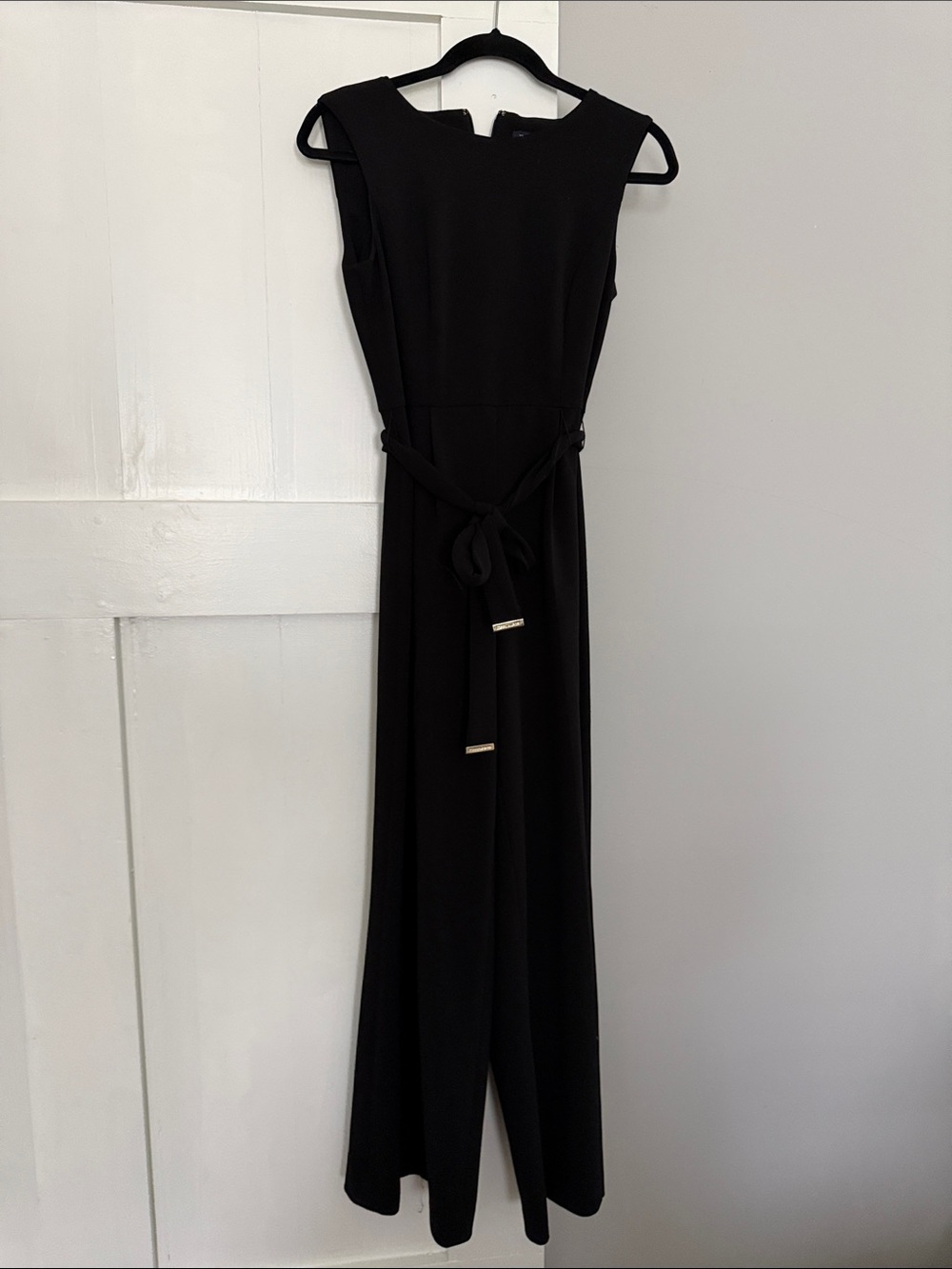 Tommy Hilfiger Black Sleeveless Jumpsuit with Waist Tie